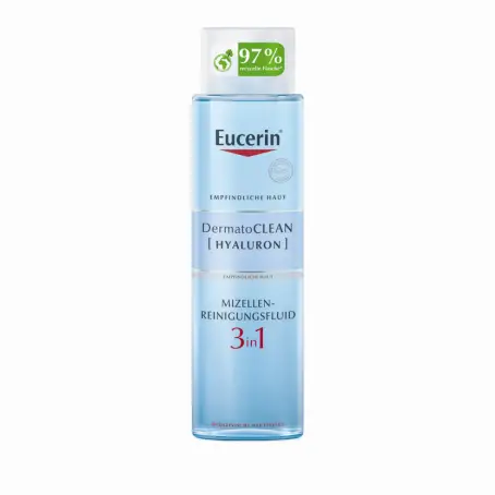 Флюїд для обличчя Eucerin DermatoClean  [ Hyaluron ] міцеллярний очищуючий 3в1 для чутливої шкіри всіх типів, 400 мл