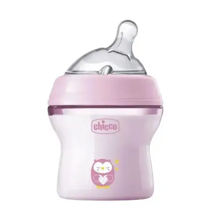 Пляшечка для годування Chicco Natural Feeling, Color, з силіконовою соскою, 150 мл, рожевий