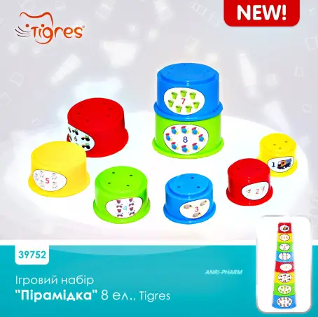 ІГРАШКА ПІРАМІДКА розвив. 8 ел.