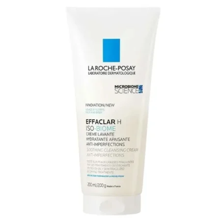 Очищаючий крем-гель для обличчя La Roche-Posay Effaclar H Iso-Biome для зневодненої чутливої шкіри обличчя та тіла схильної до недоліків 200 мл