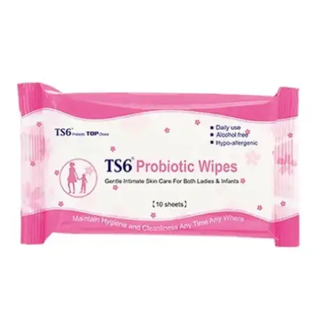 Очищуючі серветки для інтимної зони TS6 Probiotic Wipe, 10 аркушів/пакет