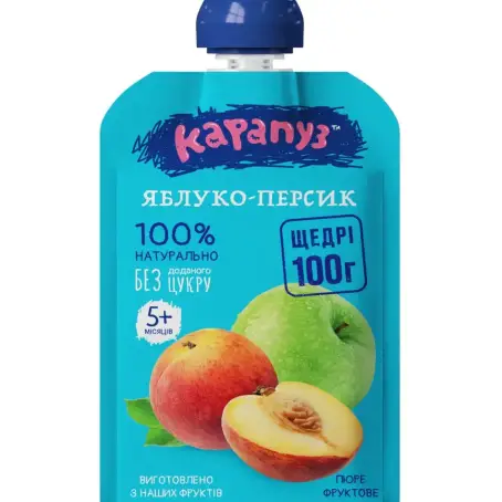 Пюре Карапуз пауч Яблуко-Персик 100 г