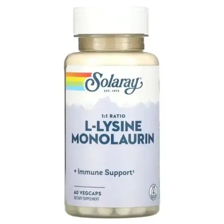 Solaray L-Лизин, Монолаурин, L-LYSINE, Monolaurin 1:1 Ratio 60 капс.