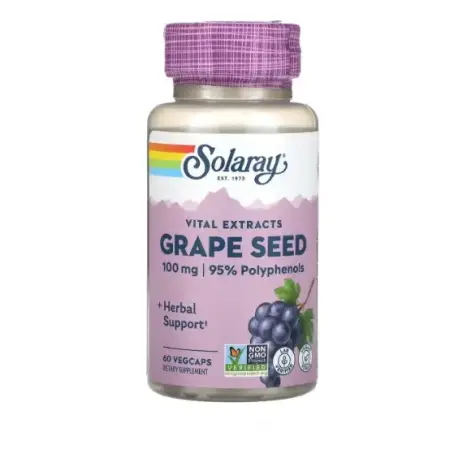 Solaray Экстракт виноградных косточек Grape Seed 100 мг, 60 вегетарианских капсул