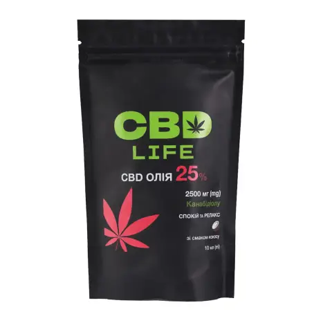 СBD олія-cпрей 25% зі смаком кокосу, 10 мл ТМ CBD life