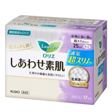 KAO Laurier Happy Skin Extra Heavy Day Use Slim ультратонкі гігієнічні прокладки 25 см, 17 шт