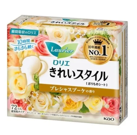 KAO Laurier Kirei щоденні гігієнічні прокладки (квітковий букет), 72 шт