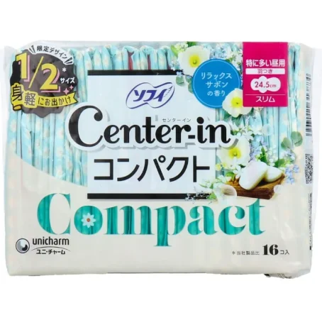 Прокладки гигиенические Unicharm Center-In Compact 1/2 Day Use (аромат мыла) 24.5 см, 16 шт