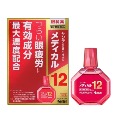 Капли для глаз Santen Medical 12 от усталости и покраснения глаз, 12 мл