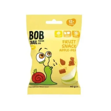 Снек Bob Snail Baby фруктовый для детей с 12 месяцев Яблоко-Груша, 40 г