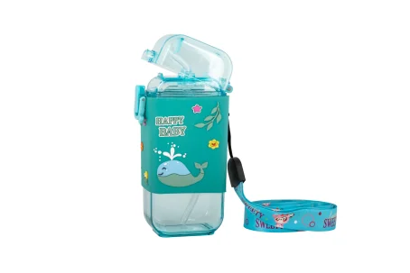 Поильник Baby Team тритановый с силиконовой трубочкой и ремешком арт.5091, 225 мл