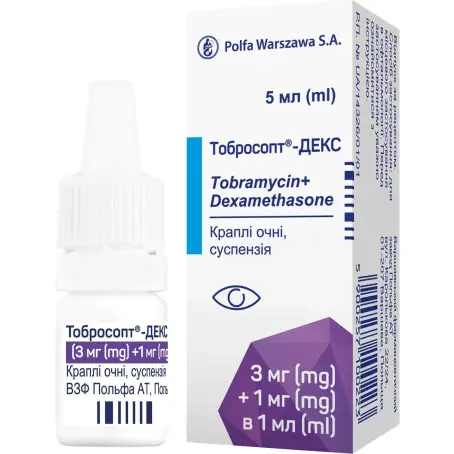 Тобросопт-Декс глазные капли суспензия 3,0 мг/1,0 мг в 1 мл флакон-капельница 5 мл