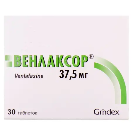 Венлаксор таблетки 37,5 мг блістер №30