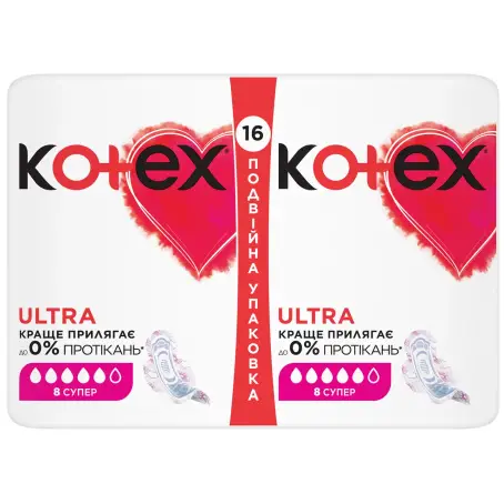 Прокладки гігієнічні  Kotex Ultra Dry Super Duo, 16 шт 
