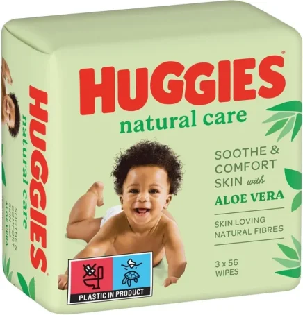 Серветки вологі дитячі Huggies Natural Care 3х56 шт