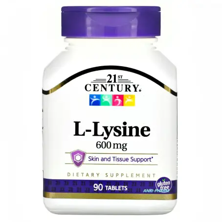 Лизин L-lysine  21st CENTURY, 600мг 90 табл.