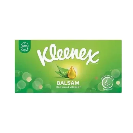 Салфетки косметические Kleenex Balsam 3 слоя в коробке, 72 шт.