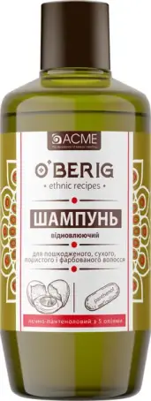 ОЛІЯ-ШАМПУНЬ O'BERIG Яєчно-пантен. з 5 ол. відновл. для пошк. волосся 500 мл