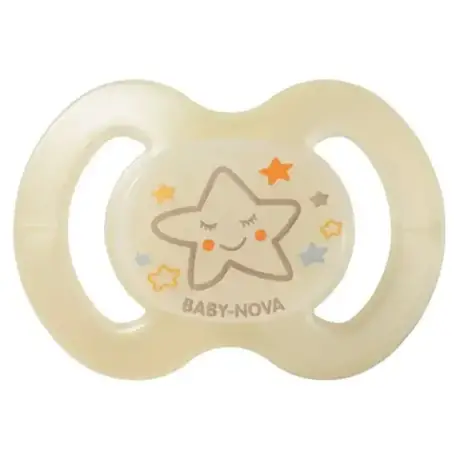 Пустышка силиконовая (6-18 мес) бежевая Baby-Nova 1 шт. 