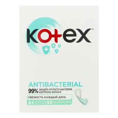 ПРОКЛ KOTEX Antibacterial Extra thin №40 щоденн.