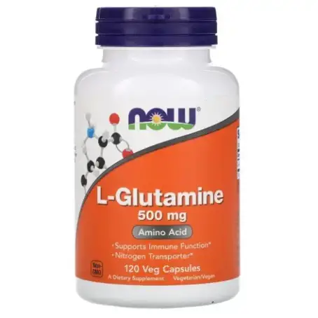 L-глютамін, Now Foods, 500 мг веганські капсули №120