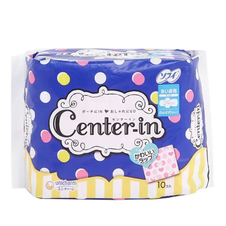 Прокладки гигиенические ночные Unicharm Center-In Soft and Fluffy Night Use 29 см, 10 шт