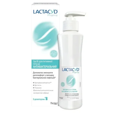 Засіб для інтимної гігієни Lactacyd Pharma Антибактеріальний, з дозатором, 250 мл