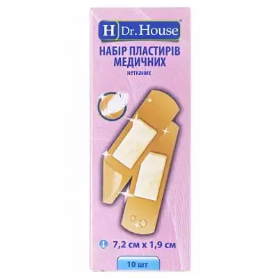ПЛАСТ. H DR. HOUSE БАКТ. 7,2 х 1,9 см №10 н/ткан.