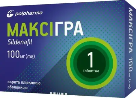 МАКСІГРА 100 мг №1 табл. в/о