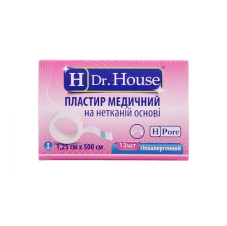 Пластырь Dr. House (Доктор Хаус) медицинский на нетканной основе размер 1,25 см х 500 см, 1 шт