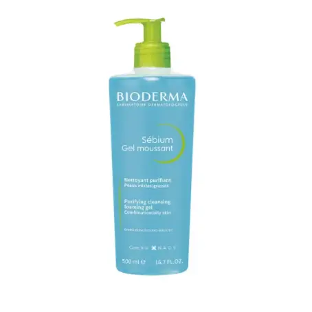 Гель Bioderma Sebium очищуючий для обличчя, для жирної та комбінованої шкіри, 500 мл