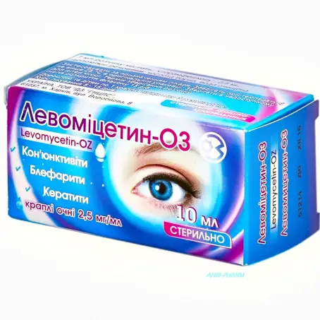 ЛЕВОМИЦЕТИН-ОЗ 0,25% 5 мл капли глаз. фл.