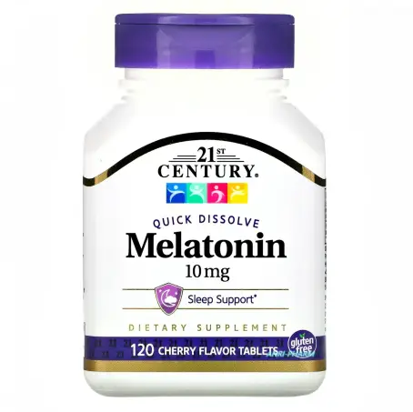 Мелатонин 21CENTURY с вишневым вкусом 10 мг, 120 таблеток