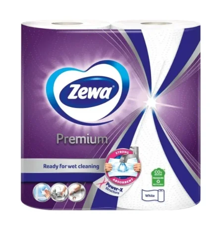 Рушник паперовий Zewa Premium 2-шаровий, білий, 2 рулони