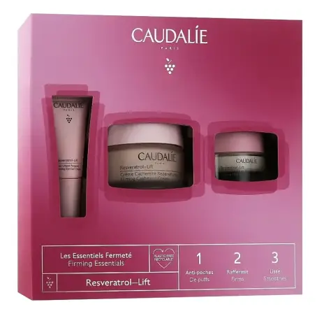 Набір Caudalie Resveratrol Lift Tisane Nuit: гель-крем для контуру очей Resveratrol Lift, 5 мл + Нічний крем Resveratrol Lift, 15 мл + Крем Resveratrol Lift, 50 мл 