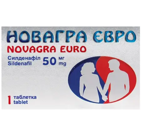 Новагра євро таблетки в/о по 50 мг №1 у бліс.