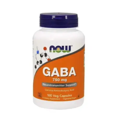 Гамма-аминомасляная кислота (GABA), Now Foods, 750 мг, 100 капсул