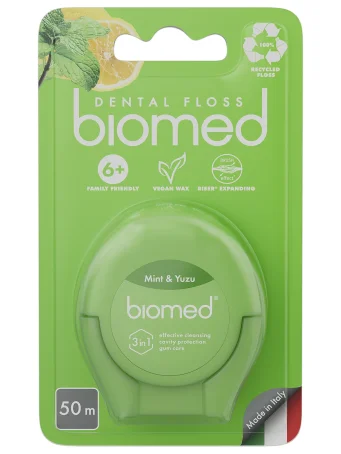 Зубная нить BioMed Комплексная с ароматом мяты и юза, 50 м