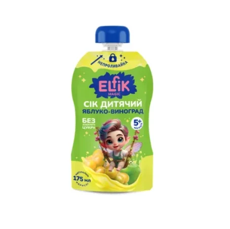 Сік Elfik Magic яблуко-виноград, 175 мл