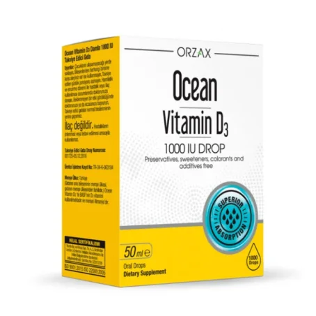 Жидкая форма Витамина D3 Orzax Ocean Vitamin D3 1000 МЕ капли 50 мл