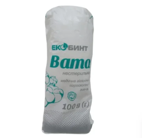 Вата нестерильная Экобинт зиг-заг, 100 г