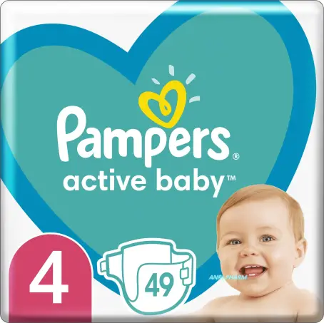Подгузники Памперс Active Baby 4, 9-14 кг, 49 шт.