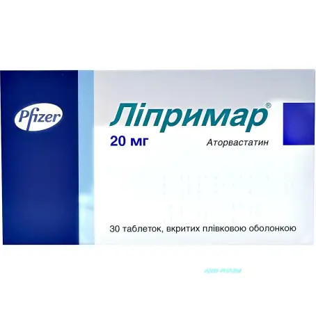 ЛИПРИМАР 20 мг N30 табл. п/о