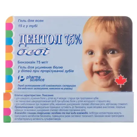 Дентол-бебі гель для ясен 75 мг/г туба 15 г