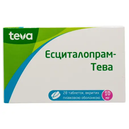 Эсциталопрам-Тева таблетки покрытые пленочной оболочкой 10 мг блистер №28
