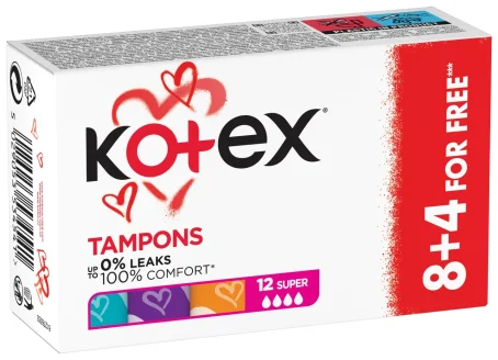 Тампони гігієнічні Kotex Super 8+4 promo (акція)