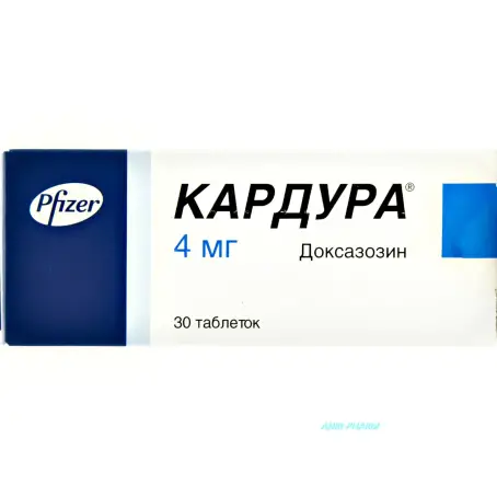 Кардура таблетки 4 мг блістер №30