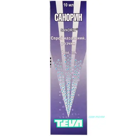 САНОРИН 0,1 % 10 мл спрей назал. фл.