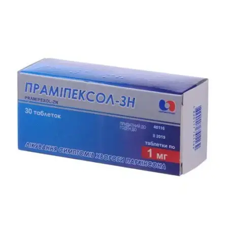 Праміпексол Здоров'я Народу 1мг №30 таблетки