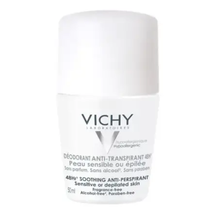 Дезодорант-антиперспирант шариковый Vichy 48h Sensitive для чувствительной кожи, 50 мл